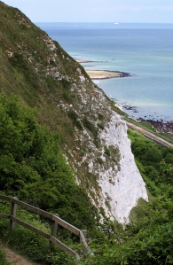 White cliff, path down, East Wear Bay, Kent, Ruths coast walk.