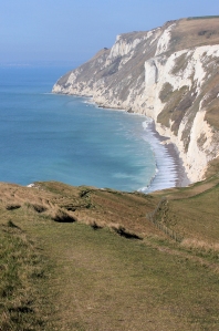 from Swayre Head, White Nothe and Weymouth, Ruth on her coastal walk.