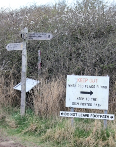 10b danger sign, Rifle Ranges, Charlestown, Ruth's coastal walk.