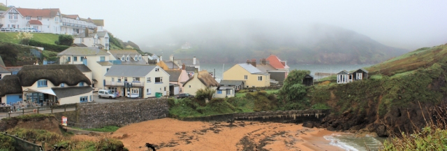Hope Cove in the mist, Ruth's coastal Walk, Devon.