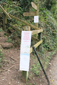 Path closed, Ruth's coastal walk, around Cornwall