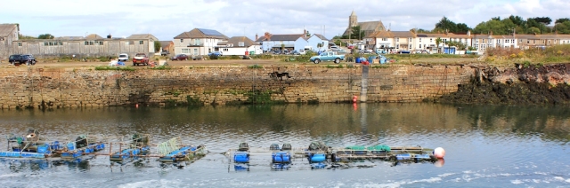 East Quay Harbour, Hayle, Ruth on her coastal walk