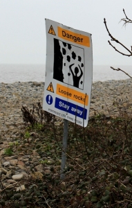 loose rocks stay away, Wales Coastal Path