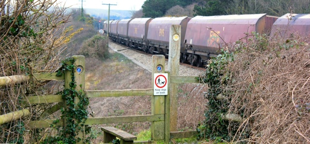 goods train, Ruth's coastal walk in Wales