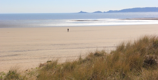 05 Swansea Beach, Ruth on her coastal walk through Wales