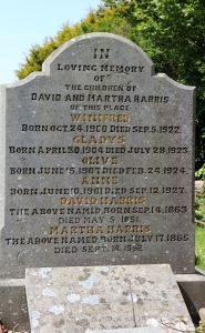 gravestone in Loughor, Ruth Livingstone