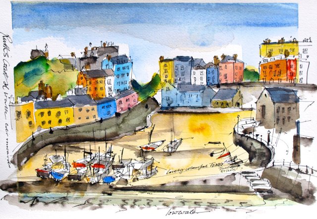 Tenby painting by Tim Baynes, Ruth's coastal walk