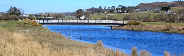 02 footbridge over river, Ruth hiking the Wales Coast Path