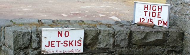 23 no Jet skis, Lord Harlech, Ruth on the coast path in Wales