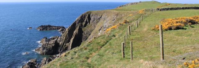 04 walking to Burrow Head, Ruth walking the coast of Galloway, Scotland