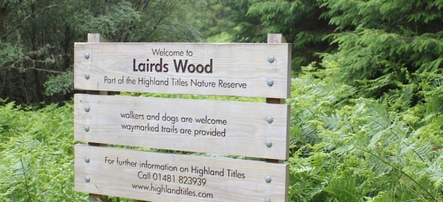 64 Lairds Wood sign, Highland Titles, Ruth's coastal walk to Duror
