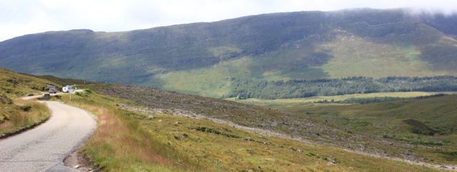 59 heading towards a valley, Ruth hiking to Applecross, Scotland